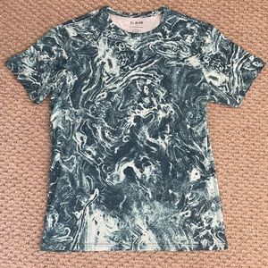01.Algo Marble Printed Performance Jersey T-shirt